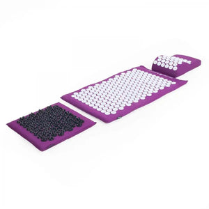 Akupressurmatte bundle, Farbe aubergine, Kissen, Fussmatte, Rueckenmatte