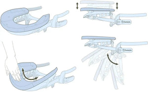 Earthlite Avalon mobile Massageliege, Kopfstuetze technische Zeichnung