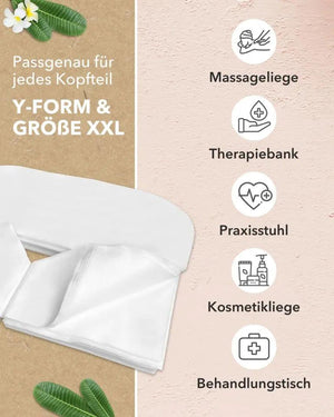 Zen Massage Ware, Einwegauflage - Nasenschlitztücher für die Kopfstütze einer Massageliege, geeigenet für