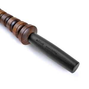 Styleholz Faszienstab Woodstick Flex, dunkel, Griff Detail