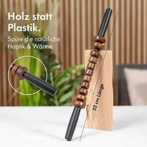 Styleholz Faszienstab Woodstick Flex, dunkel, Groessenvergleich