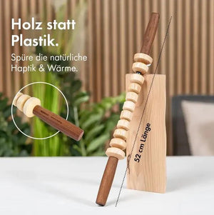 Styleholz Faszienstab Woodstick hell, Groessenvergleich