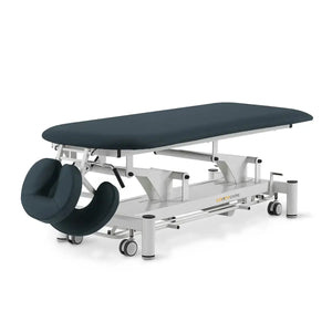 Massageliege elektrisch, Coinfycare Berlin, Kopfteil negativ, Farbe: Marineblau