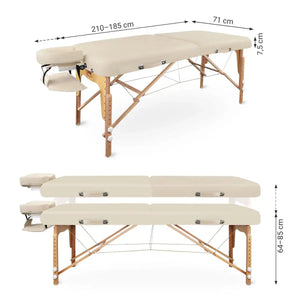 Mobile Massageliege Massunda Comfort deluxe, Abmessungen, Farbe: Creme