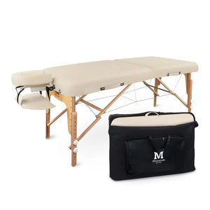 Mobile Massageliege Massunda Comfort deluxe, Tragetasche, Farbe: Creme