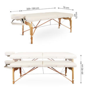 Massageliege Zen Relax, Abmaße, creme