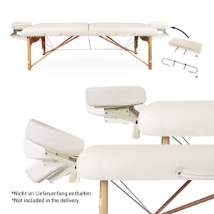 Massageliege Zen Relax, Kopfstütze, creme