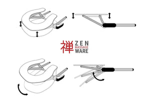 Zen Massage Ware Ayurveda Pro Set, mobile Massageliege, Kopfteil schematische Darstellung