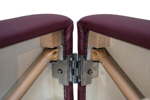 Zen Relax, klappbare Massageliege, Farbe Burgund, Scharnier