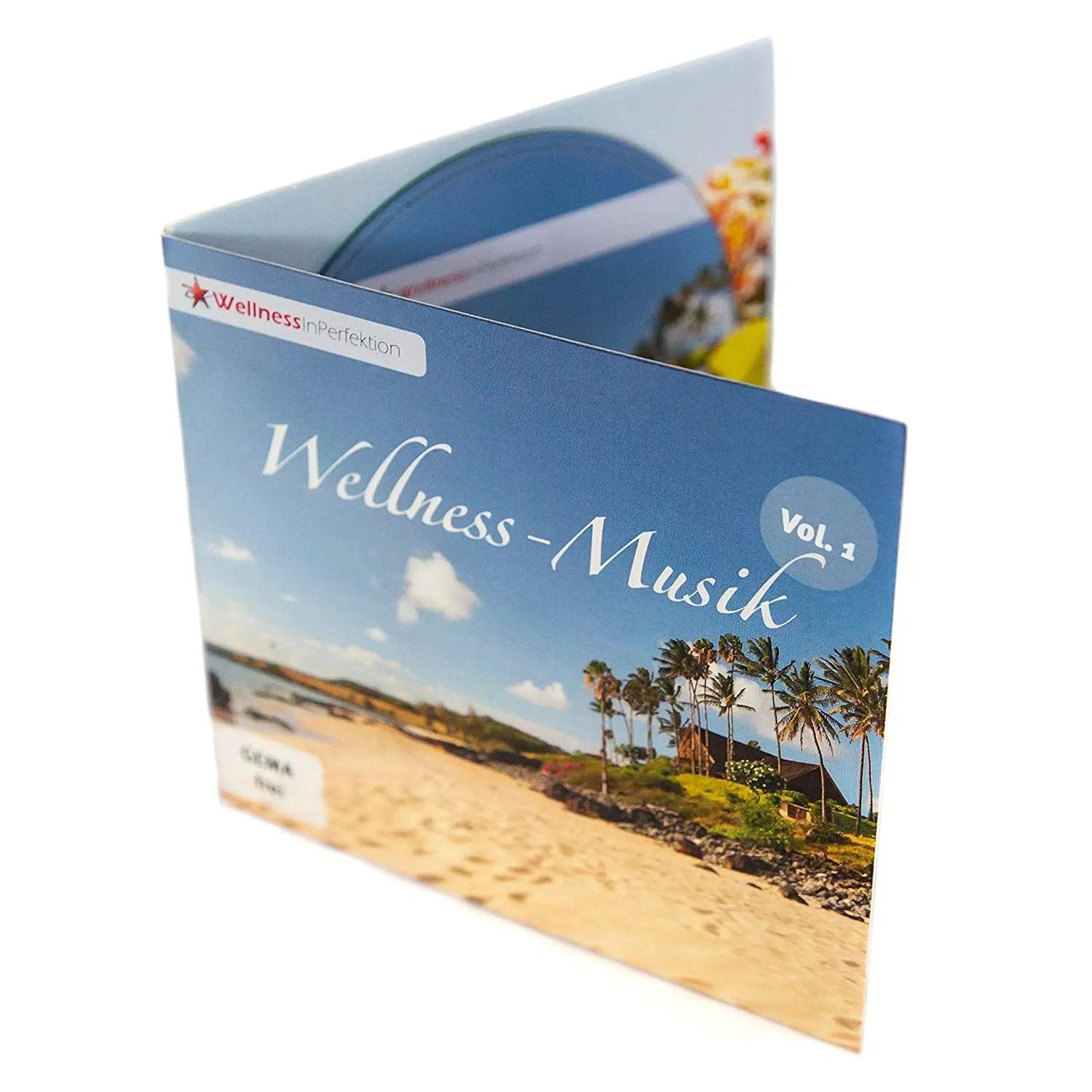 CD Wellness Musik Volume 1, gemafreie Entspannungsmusik, Cover aufgeklappt