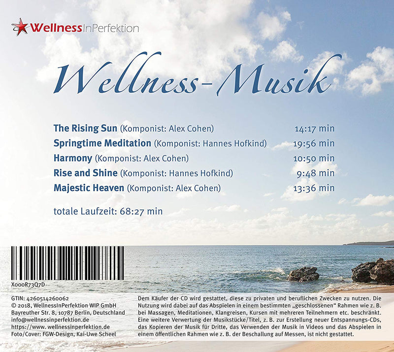 WELLNESS Music (Vol 1) - Royalty-free relaxation music for private and commercial use
