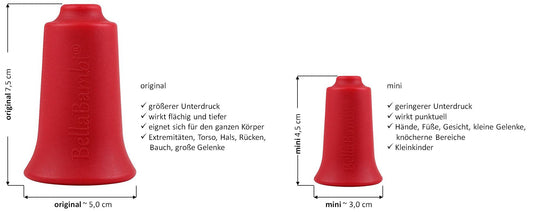 BellaBambi Mini Solos, Cupping Tool, Größenvergleich