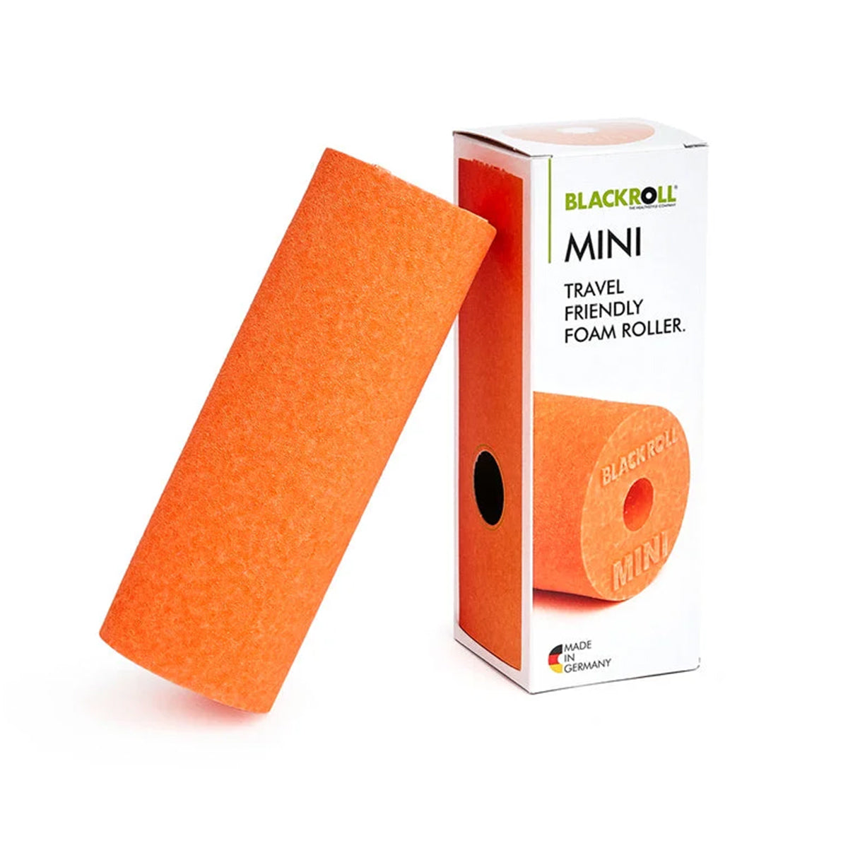 BLACKROLL_MINI Orange Rolle und Verpackung