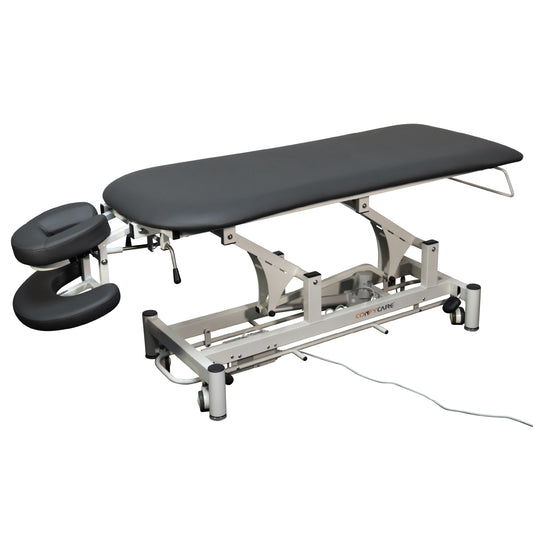 Coinfycare elektrische Massageliege Berlin, 3 Segmente, dunkelgrau, vollansicht