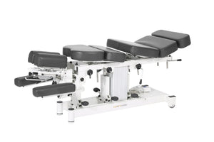 Coinfycare Lissabon, elektrische Chiropraktikerliege, 7-Segmente, grau, Detailansicht