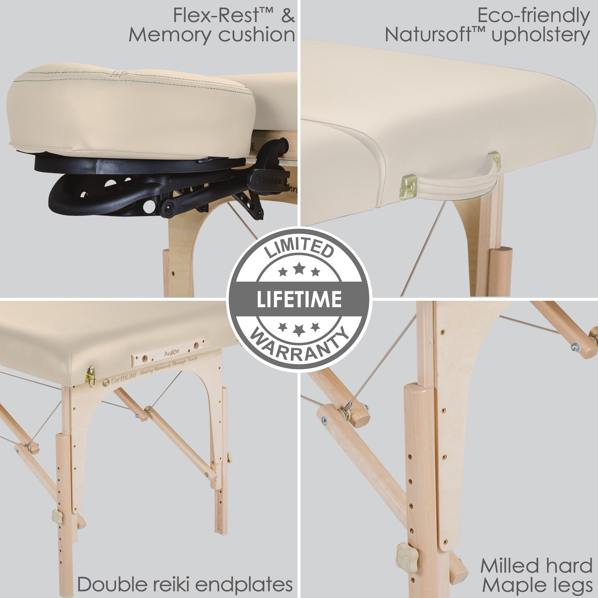 Earthlite Avalon mobile Massageliege, Farbe Creme, Funktionen Garantie