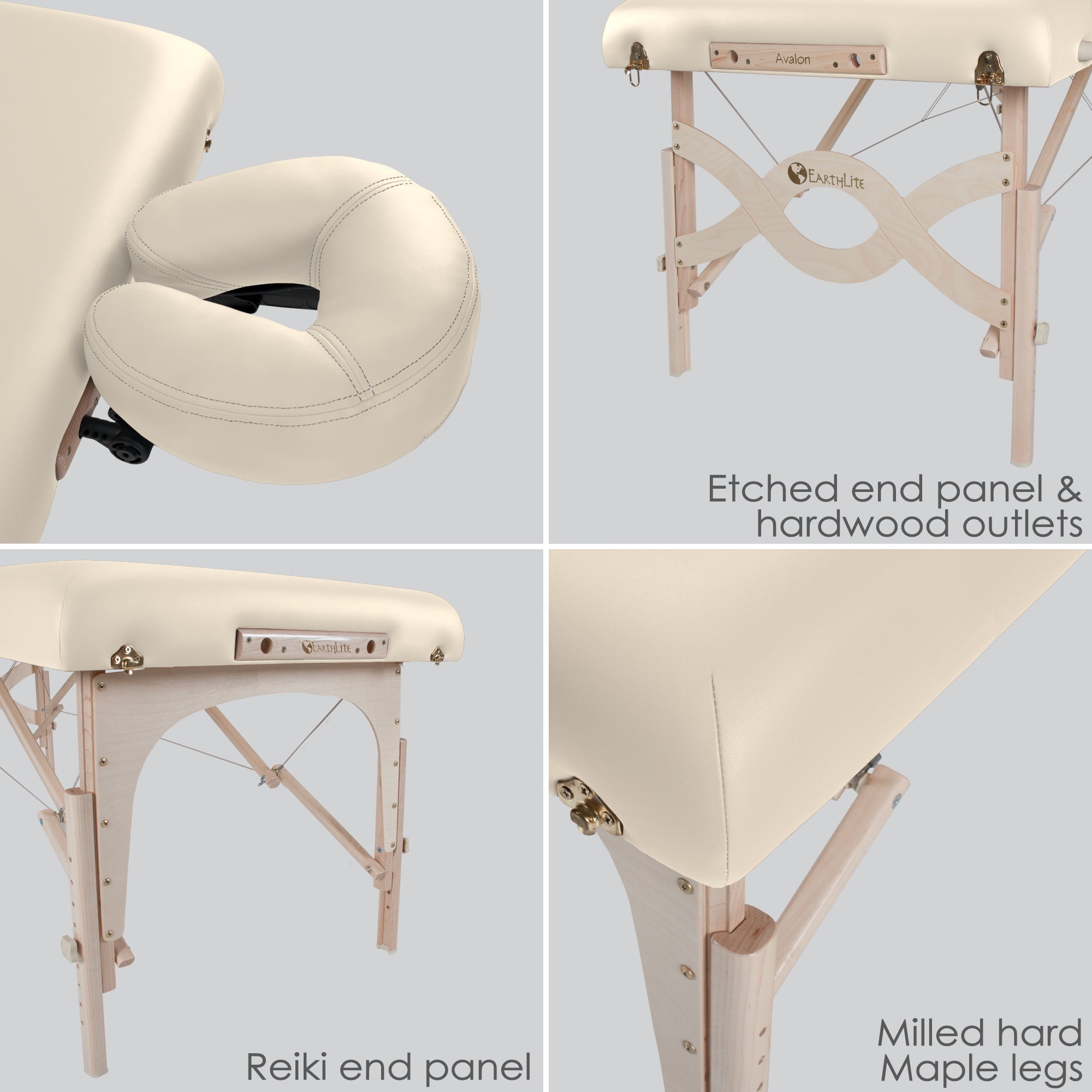Earthlite Avalon XD, mobile Massageliege, Vanille, Detail Funktionen