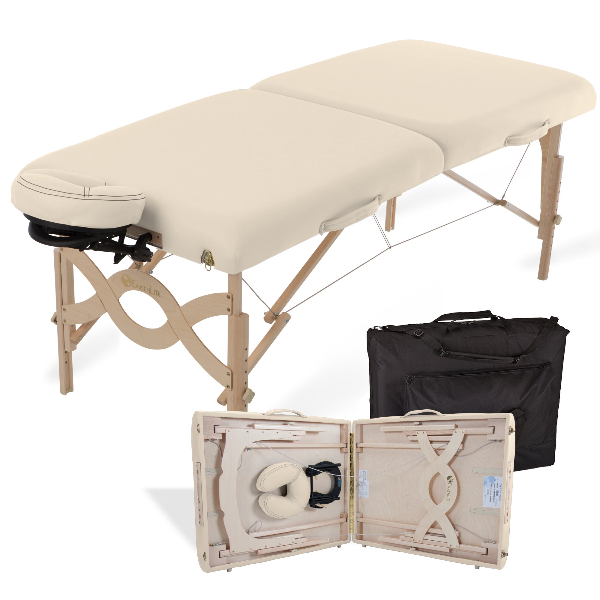 Earthlite Avalon XD, mobile Massageliege, Vanille, Details