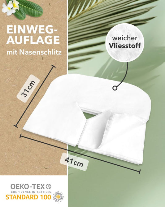 Disposable pads/nose slit cloths for the massage table