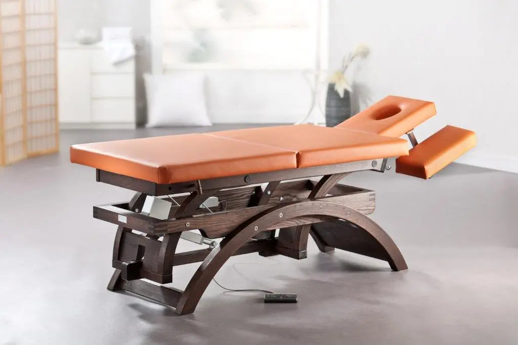 Falkner Sir Henry Massageliege aus Holz, Oberfläche gebeizt,