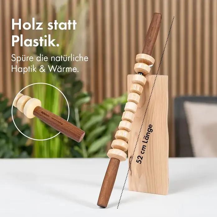 Styleholz Faszienstab Woodstick hell, Groessenvergleich
