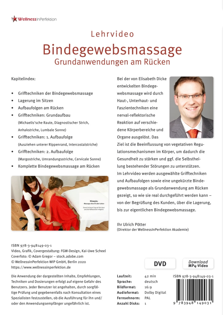 DVD Connective tissue massage (instructional video) | Basic applications on the back
