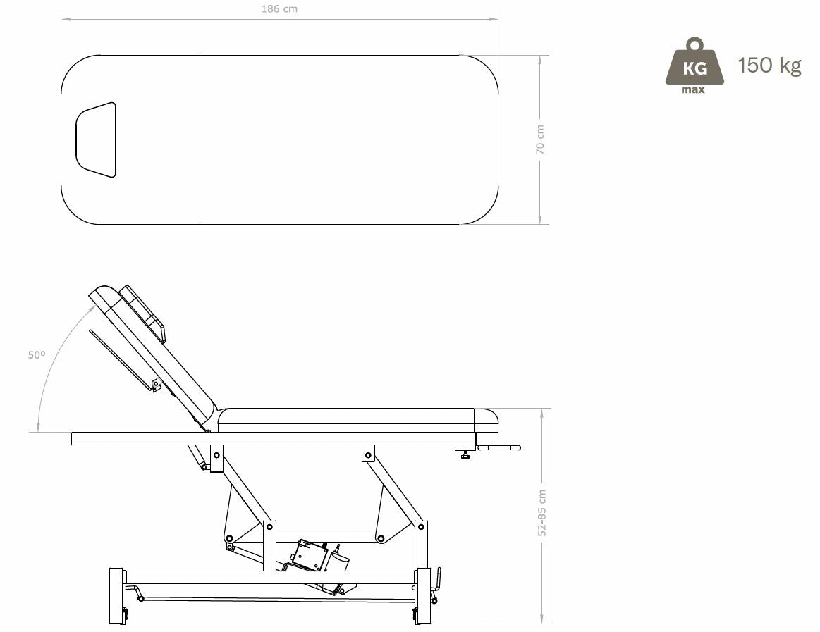 Electric massage table VIENNA | 2 segments