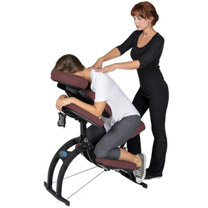 Earthlite Avila mobiler Massagestuhl, Burgund, Anwendung