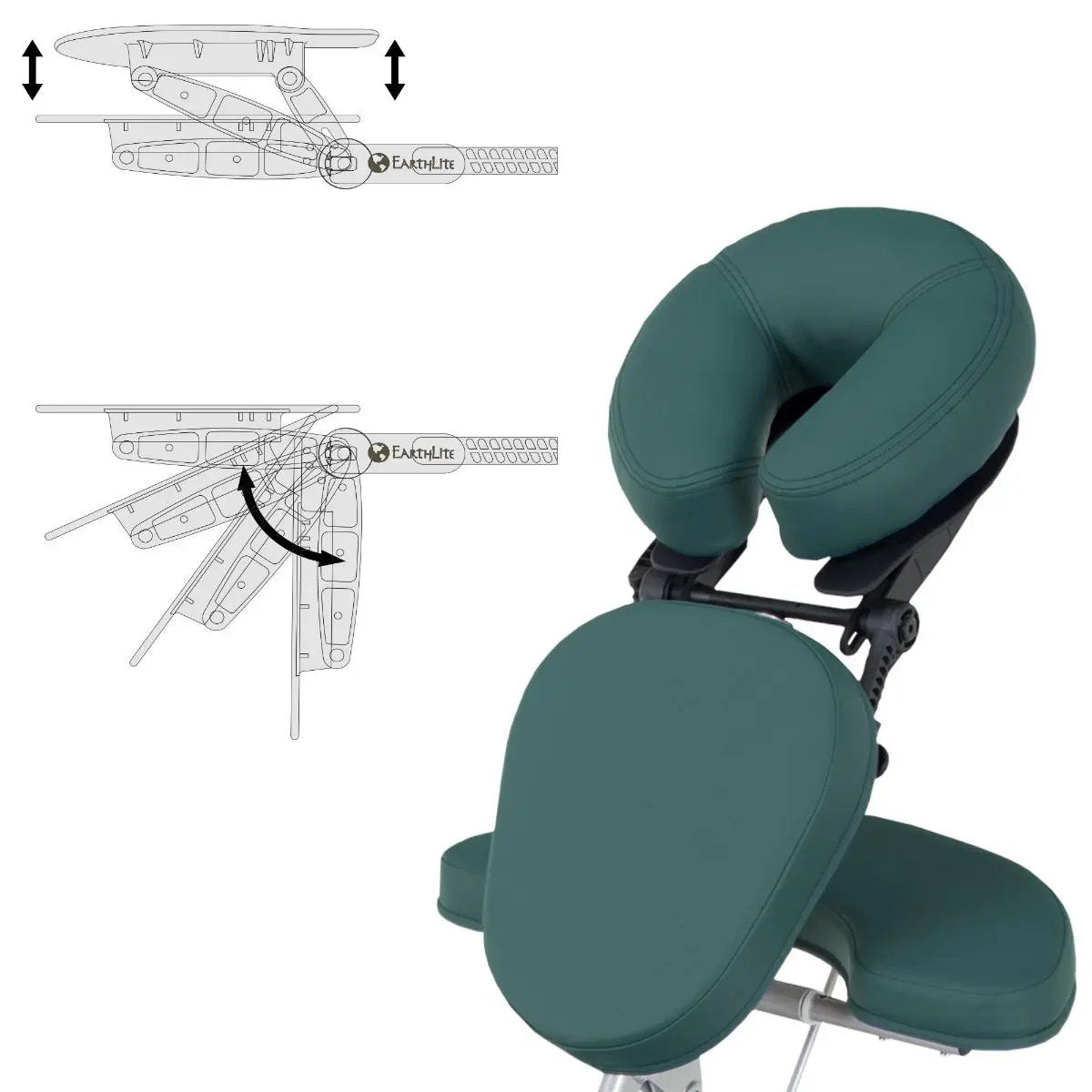 Earthlite Vortex mobiler Massagestuhl, Funktionen Kopfteil