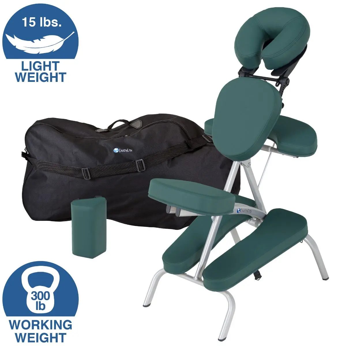 Earthlite Vortex mobiler Massagestuhl, Farbe teal, Set