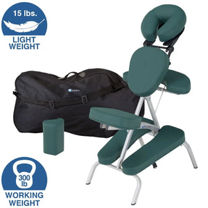 Earthlite Vortex mobiler Massagestuhl, Farbe teal, Set