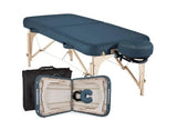 Mobile Massageliege Earthlite New Spirit, Farbe Mystic Blue Vollansicht und Kofferansicht