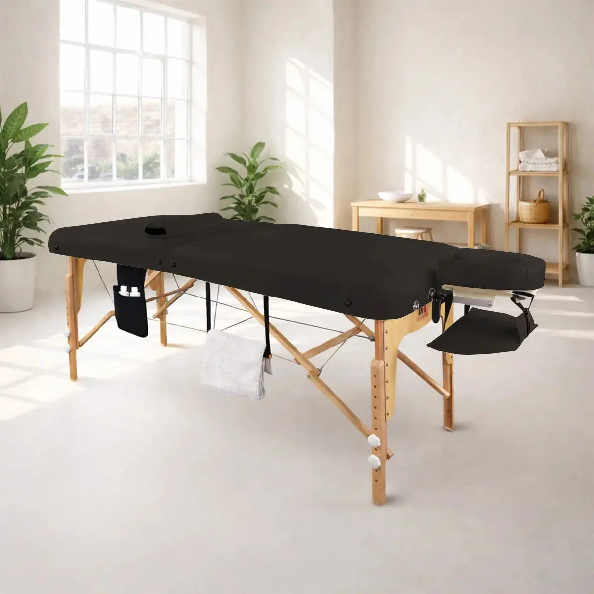 Mobile Massageliege Massunda Comfort deluxe, Ambiente, Farbe: Schwarz