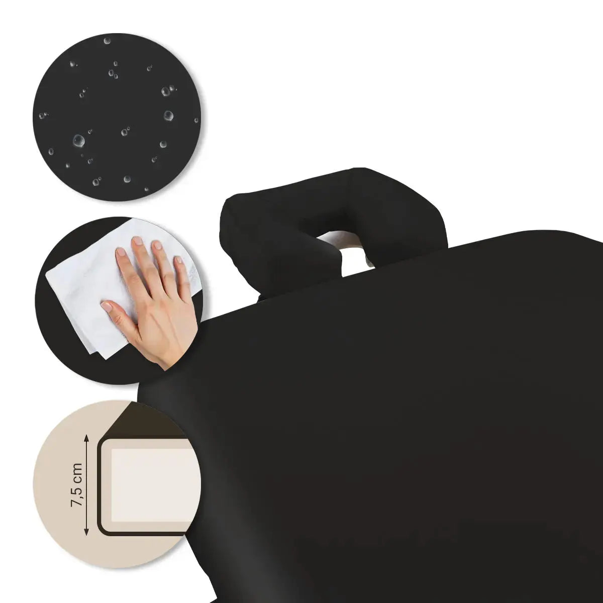 Mobile Massageliege Massunda Comfort deluxe, Pflege, Farbe: Schwarz