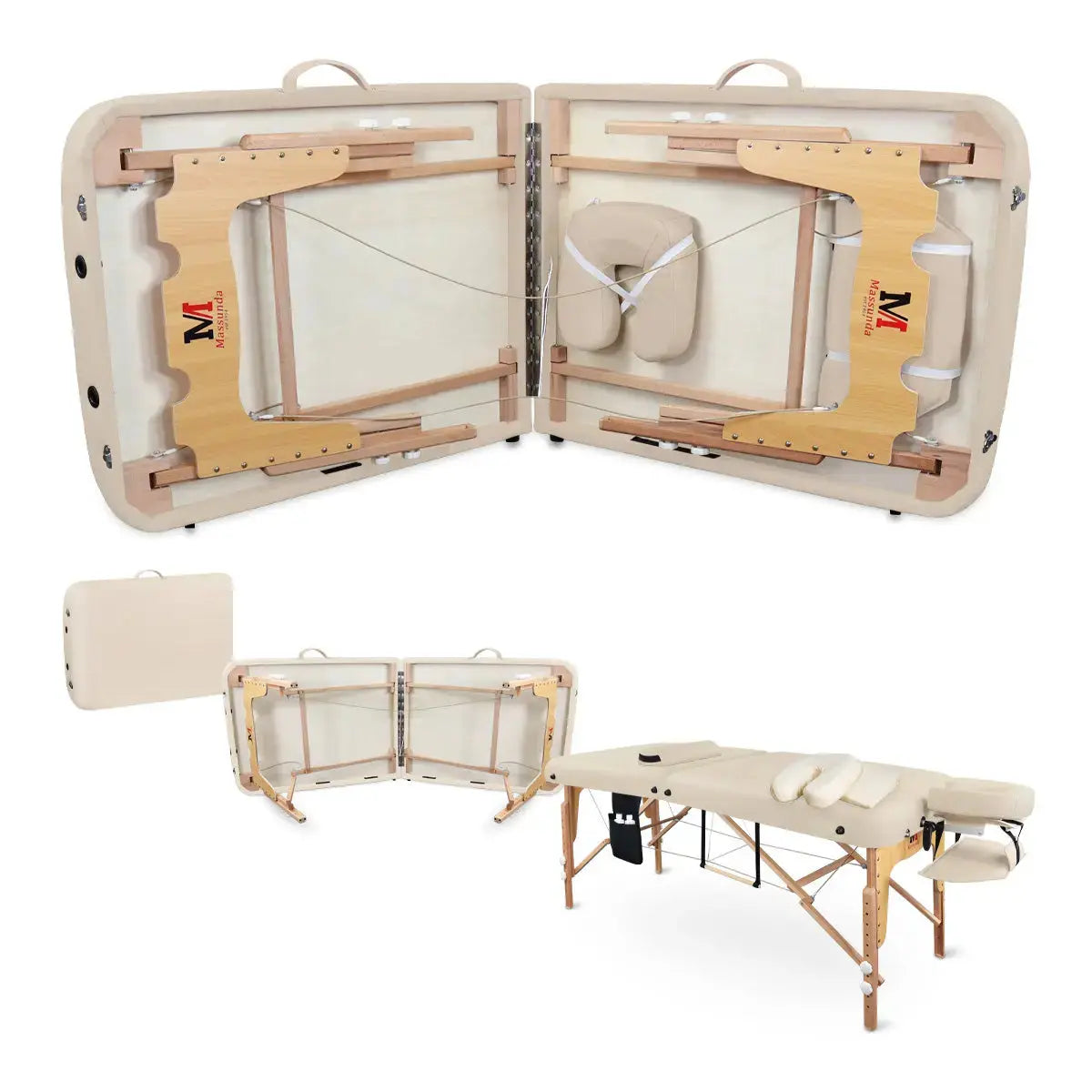 Mobile Massageliege Massunda Comfort deluxe, Zubehör, Farbe: Creme