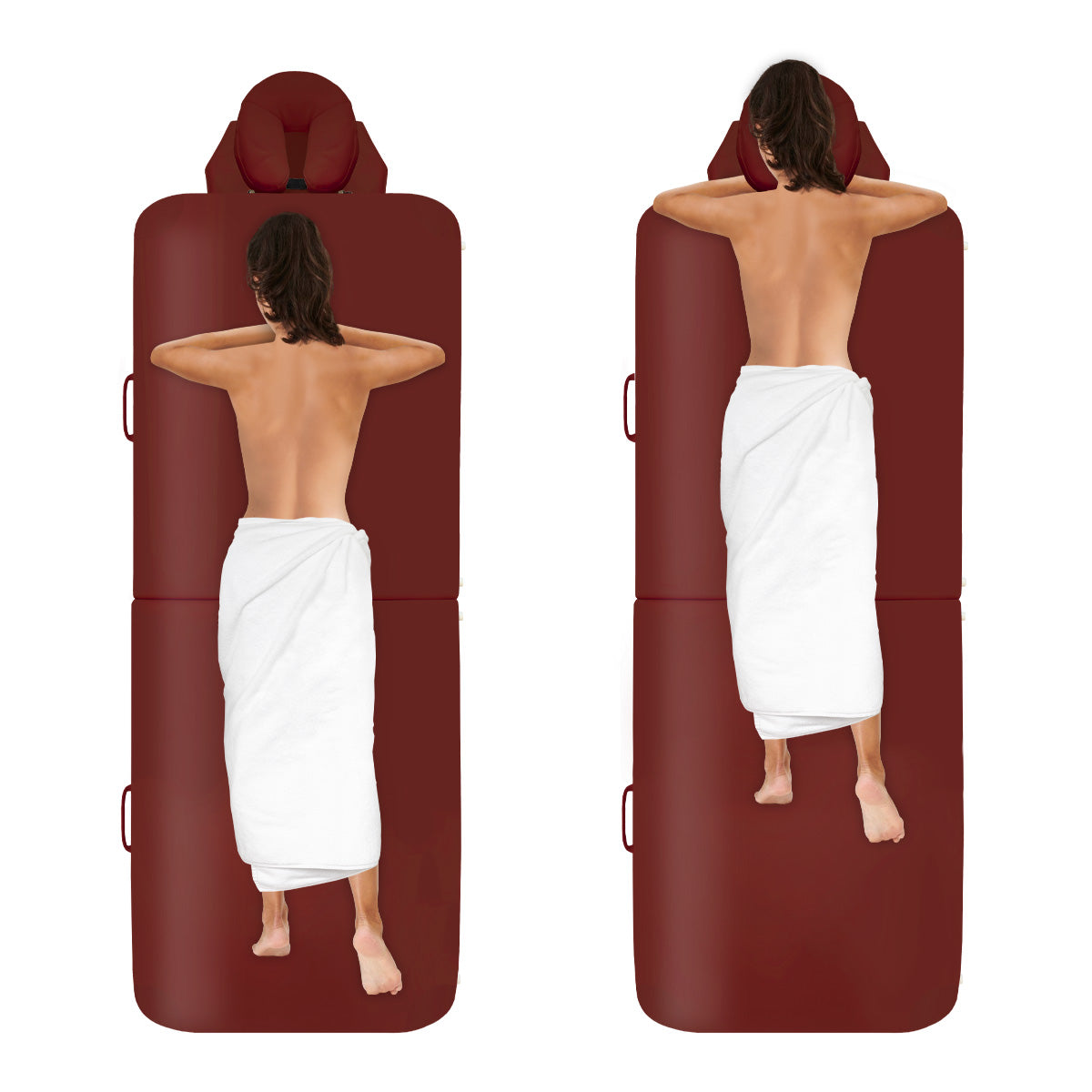 Massageliege Massunda Montana, Positionen, burgund