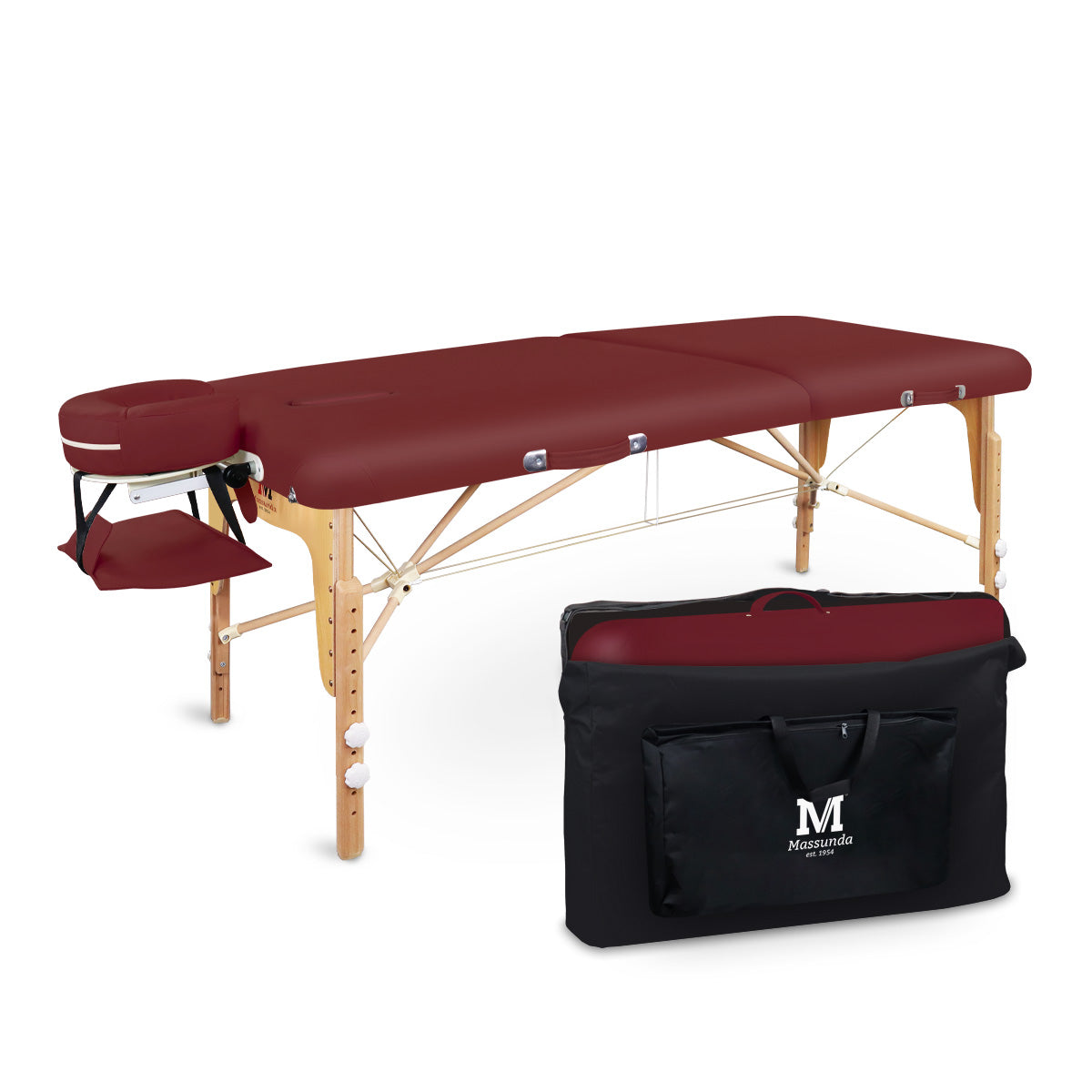 Massageliege Massunda Montana, Tragetasche, burgund