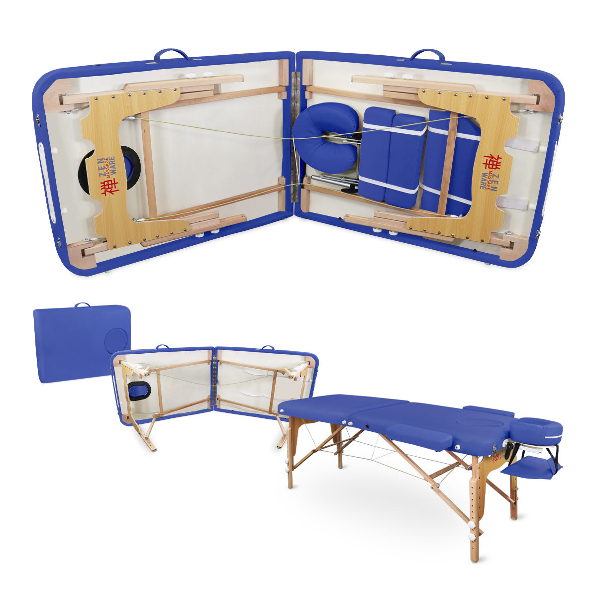 Mobile Massageliege Zen Basic 3 Flat, Zubehör, Farbe: Königsblau