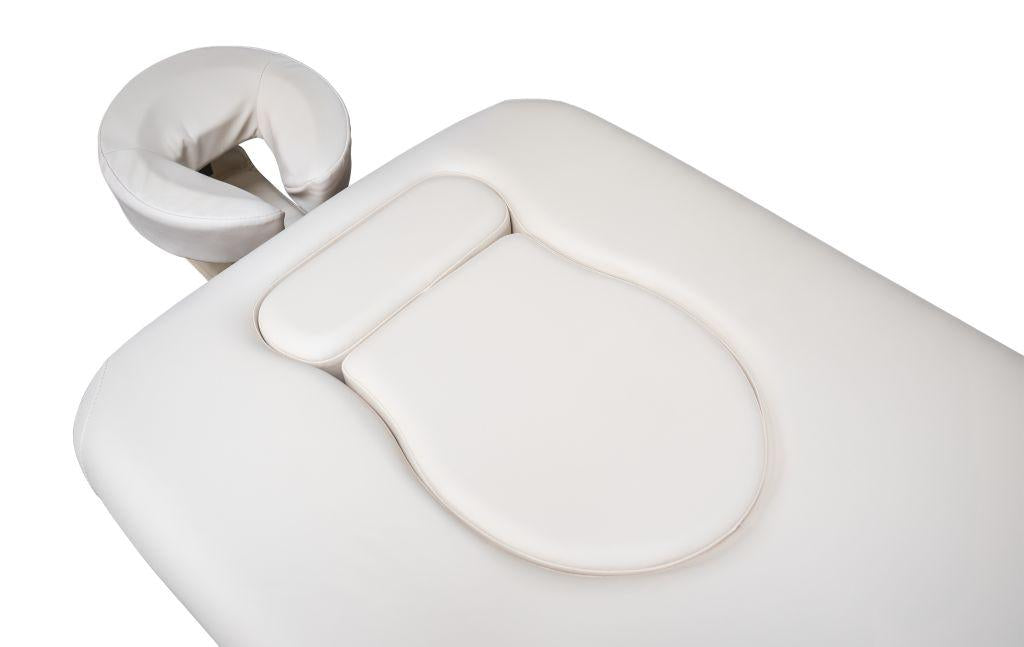 Mobile Massageliege, Zen Relax mit schwangeren-Option, Farbe Creme, Draufsicht mit Ansicht schwangeren Aussparung