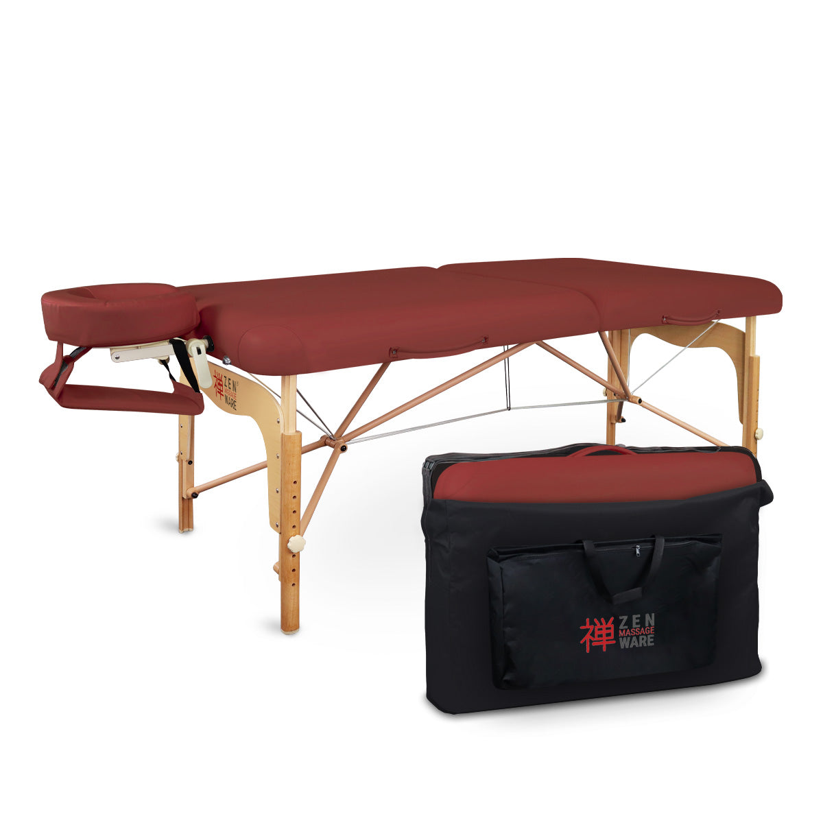 Massageliege Zen Relax, Tragetasche, burgund