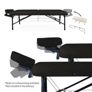 Massageliege Zen Stronglight II, Kopfstütze, schwarz