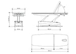 Naggura Swop 2L Pro Physio Therapieliege, technische Zeichnung Dimensionen