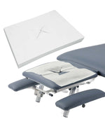 Nose slit cloths/disposable pads with X-neck for the therapy couch
