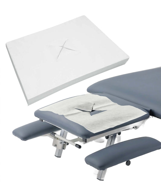 Nose slit cloths/disposable pads with X-neck for the therapy couch