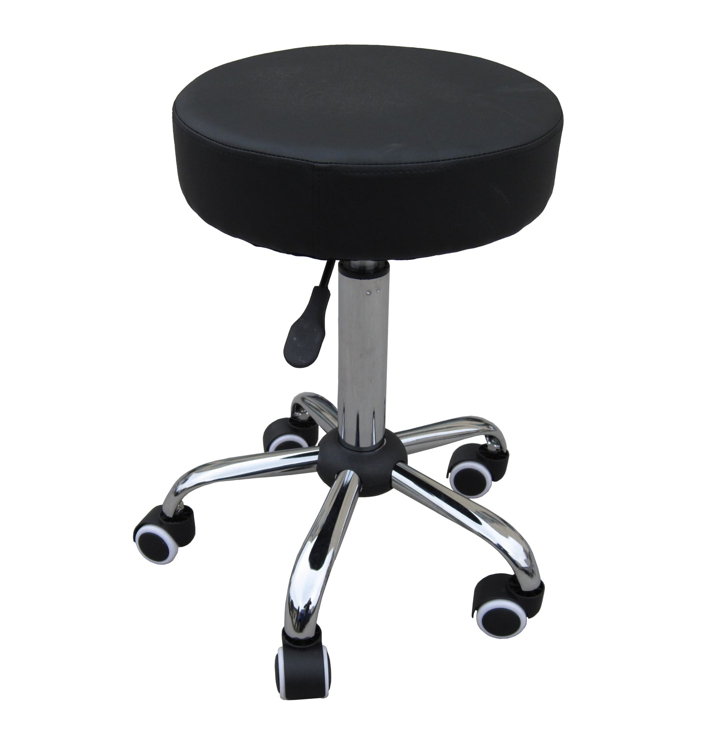 Zen rolling stool made of chrome