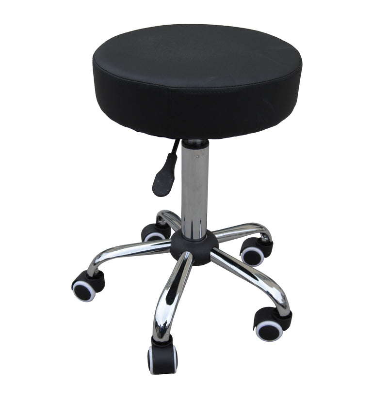 Zen rolling stool made of chrome