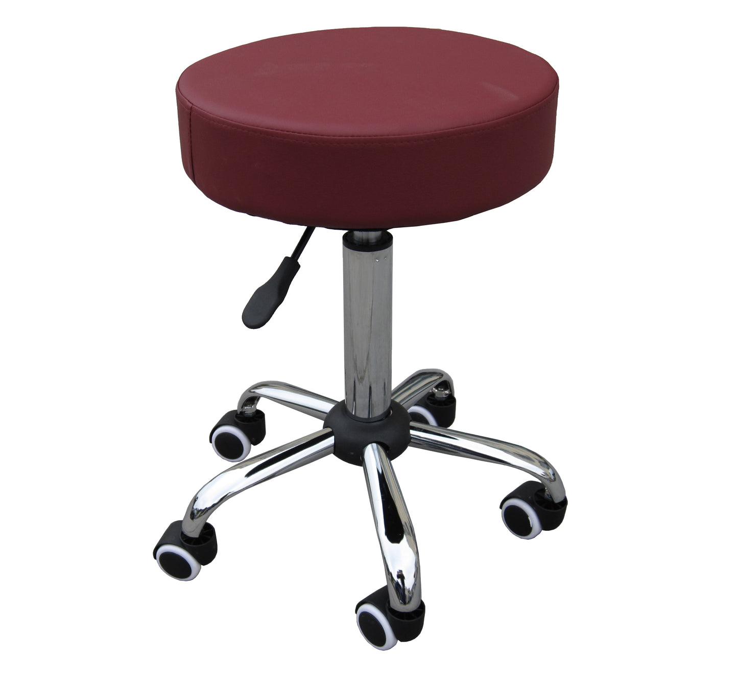 Zen rolling stool made of chrome