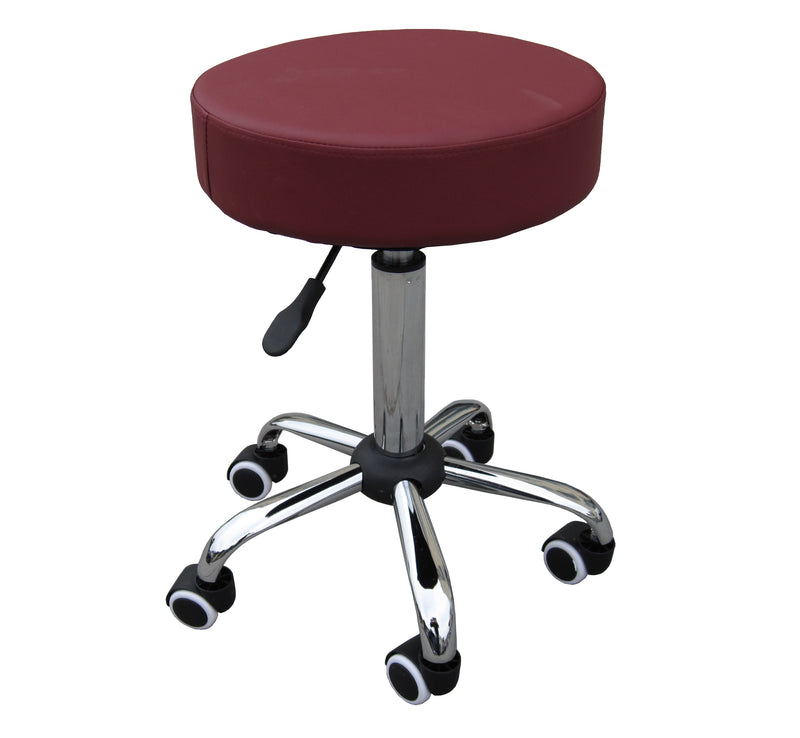 Zen rolling stool made of chrome
