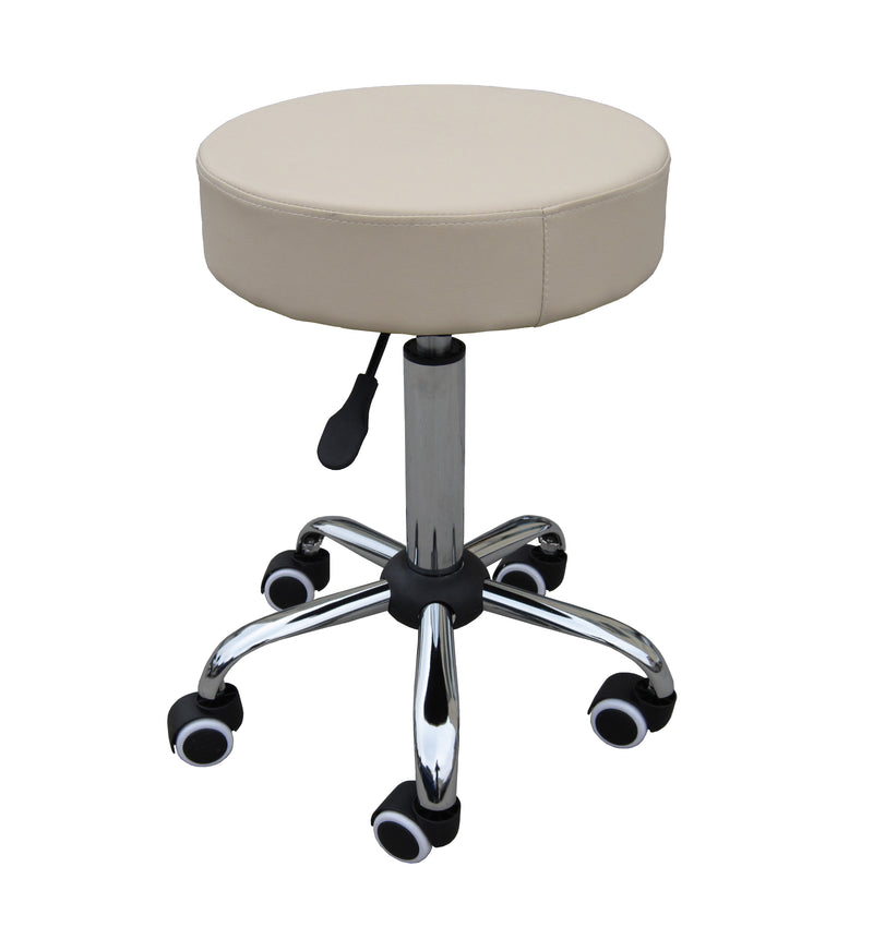 Zen rolling stool made of chrome