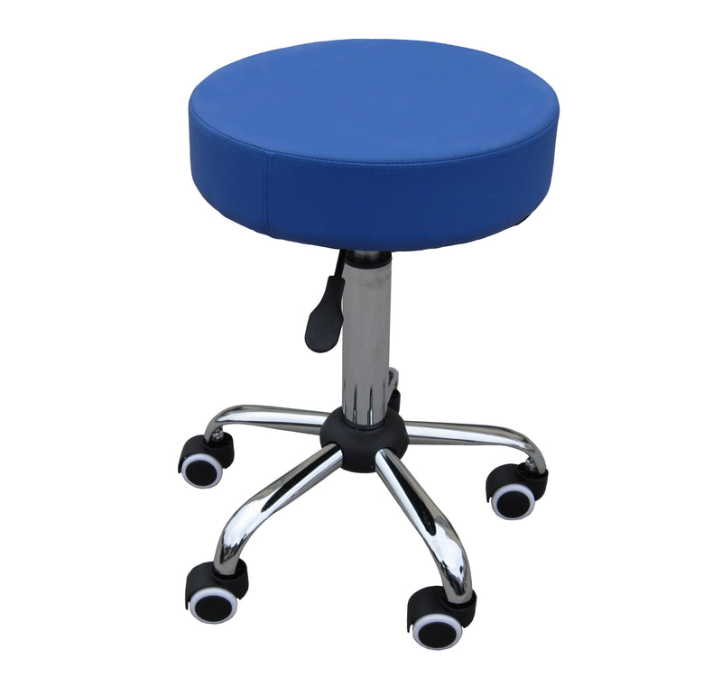Zen rolling stool made of chrome